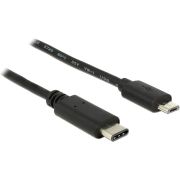 DeLOCK 0.5m, USB2.0-C/USB2.0 Micro-B USB-kabel 0,5 m Micro-USB B USB C Zwart