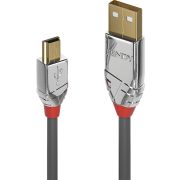 Lindy-36632-2m-USB-A-Mini-USB-B-Mannelijk-Mannelijk-Grijs-USB-kabel