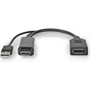 Nedis HDMI©-Adapter | HDMI© Connector | DisplayPort Male | Vernikkeld | Recht | PVC | Zwart | 1 Stuks