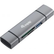 Equip-245460-geheugenkaartlezer-USB-3-2-Gen-1-3-1-Gen-1-Type-A-Type-C-Grijs
