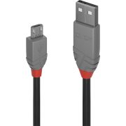 Lindy 36735 Anthra Line USB-kabel 5 m USB A Micro-USB B Mannelijk Zwart, Grijs