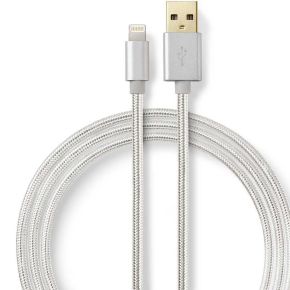 Nedis Data- en Oplaadkabel | Apple Lightning 8-pins male - USB A male | 2,0 m | Aluminium