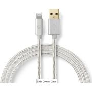 Nedis-Data-en-Oplaadkabel-Apple-Lightning-8-pins-male-USB-A-male-2-0-m-Aluminium