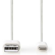 Nedis-Data-en-Oplaadkabel-Apple-Lightning-8-pins-male-USB-A-male-2-0-m-Wit-CCBW39300WT20-