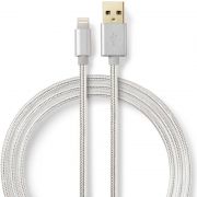 Nedis-Data-en-Oplaadkabel-Apple-Lightning-8-pins-male-USB-A-male-3-0-m-Aluminium