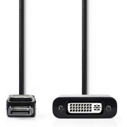 Nedis DisplayPort - DVI-Kabel | DisplayPort Male - DVI-D 24+1-Pins Female | 0,2 m | Zwart [CCGB37250BK02]