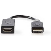 Nedis DisplayPort - HDMI-kabel | DisplayPort male - HDMI-uitgang | 0,2 m | Antraciet [CCBW37150AT02]