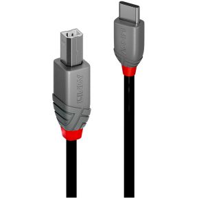 Lindy 36941 USB-kabel 1 m USB 2.0 USB C USB B Zwart