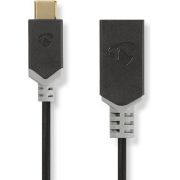 Nedis-Kabel-USB-3-0-Type-C-male-A-female-0-15-m-Antraciet-CCBW61710AT015-
