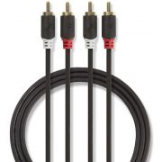 Nedis-Stereo-audiokabel-2x-RCA-male-2x-RCA-male-2-0-m-Antraciet-CABW24200AT20-