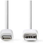 Nedis-Sync-and-Charge-Kabel-Apple-Lightning-8-Pins-Male-USB-A-Male-3-0-m-Wit