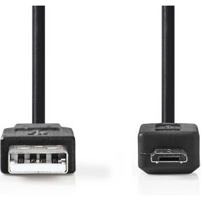Nedis USB 2.0-Kabel | A Male - Micro-B Male | 3,0 m | Zwart [CCGB60500BK30]