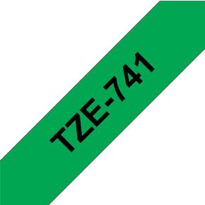 Image of Brother TZE-741 - 18 mm Black on green tape