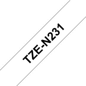 Image of Brother TZ-N231 Doorlopende etikettenband Tapekleur: Wit Tekstkleur:Zwart 12 mm 8 m