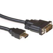 ACT 2 meter HDMI naar DVI-D adapterkabel, 1x HDMI A male, 1x DVI-D single link male 18+1