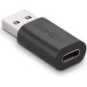 Lindy-41904-tussenstuk-voor-kabels-USB-3-2-Type-A-USB-3-2-Type-C-Zwart