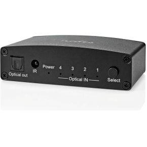 Nedis Digitale Audio-Switch | 4-wegs | Input: DC Power / 4x TosLink | Output: TosLink Female | Afstandsbed