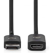 Nedis-DisplayPort-Adapter-DisplayPort-Male-HDMI-copy-Output-8K-30Hz-Vernikkeld-Recht-0-20-m-Ro