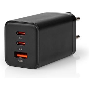 Nedis Oplader | Snellaad functie | 3.0 / 3.25 A | Outputs: 3 | USB-A / 2x USB-C© | 65 W | Automatische V