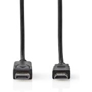 Nedis-DisplayPort-Kabel-DisplayPort-Male-HDMI-copy-Male-Vernikkeld-2-00-m-Rond-PVC-Zwart-Lab