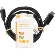 Nedis-DisplayPort-Kabel-DisplayPort-Male-HDMI-copy-Male-Vernikkeld-2-00-m-Rond-PVC-Zwart-Lab
