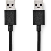 Nedis USB-Kabel | USB 3.2 Gen 1 | USB-A Male | USB-A Male | 5 Gbps | Vernikkeld | 2.00 m | Rond | PVC | Zw
