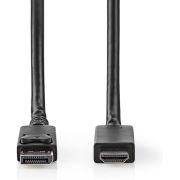 Nedis DisplayPort - HDMI-Kabel | 1.4 | DisplayPort Male - HDMI Male | 2,0 m | Zwart