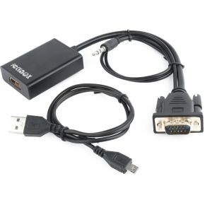 Gembird A-VGA-HDMI-01 tussenstuk voor kabels HDMI 19 pin Zwart