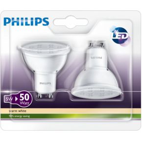 Image of Philips LED reflector GU10 dubbelpak 5W (50W) warmwit