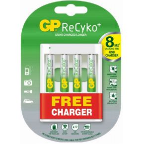 Image of 1x4 GP ReCyko+ Micro AAA 1000mAh incl. GP ReCyko USB Charger