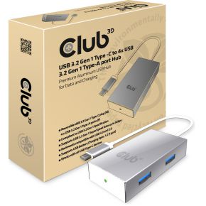 Image of club3D 4 poorten USB 3.0 hub met status-LED's CSV-1541 Zilver