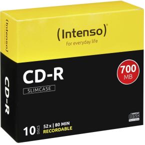 Image of 1x10 Intenso CD-R 80 / 700MB 52x Speed, Slimcase