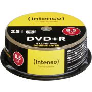 1x25 Intenso DVDR 8.5GB 8x Speed. dubbel laags Cakebox