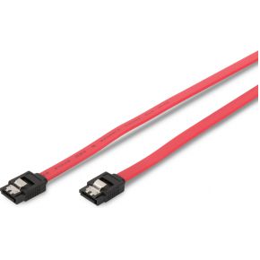 Image of ASSMANN SATA-kabel 6Gbps 2x SATA 7-pin, 0,5m met latch rood