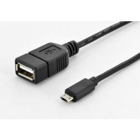 Image of ASSMANN Electronic USB A/micro USB B 0.3m 0.3m Mini-USB B USB A Zwart