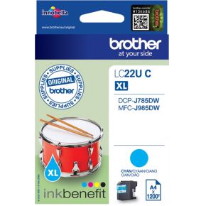 Image of Brother LC-22UC Cyan Ink for DCP-J785DW (1200 pages)