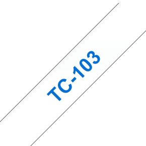 Image of Brother TC-103 Blauw op transparant labelprinter-tape