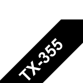 Image of Brother TX-355 Labeltape Tapekleur: Zwart Tekstkleur:Wit 24 mm 15.4 m