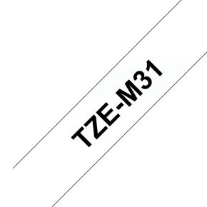 Image of Brother Tze-M31 - 12 Mm Black/Transp. Mat