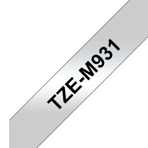 Image of Brother TZE-M931 - 12 MM BLACK/SILVER METALLIC