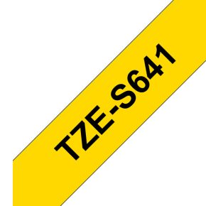 Image of Brother TZE-S641 - 18 mm Black/Yellow