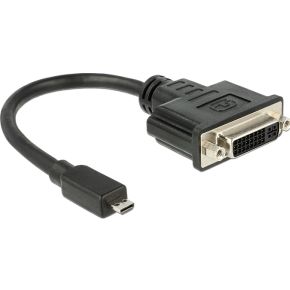 Image of DeLOCK 65563 0.2m DVI-D Micro-HDMI Zwart video kabel adapter
