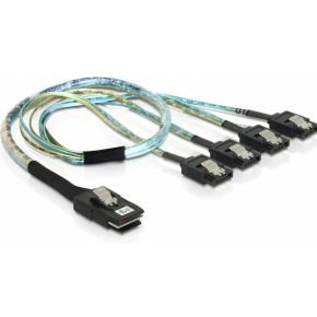 Image of DeLOCK Cable mini SAS 36pin > 4x SATA metal (SFF 8087 > 4x SATA) 50cm