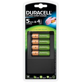 Image of Duracell 15 minuten Ultra Snellader + 4 x AA