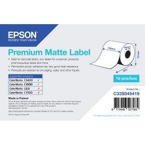 Image of Epson Premium Matte Label Continuous Roll, 102mm x 35m