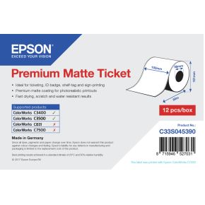 Image of Epson Premium Matte Ticket Roll, 102mm x 50m