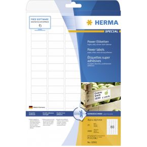 Image of Herma 10901 Etiketten (A4) 35.6 x 16.9 mm Papier Wit 2000 stuks Permanent Zelfklevende etiketten, Universele etiketten Inkt, Laser, Kopie