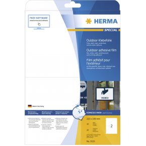 Image of Herma 9535 Etiketten (A4) 210 x 148 mm Polyethyleen folie Wit 20 stuks Permanent Universele etiketten, Weerbestendige etiketten Laser, Kopie