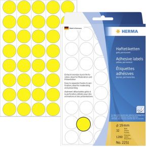 Image of Herma Adhesive Labels yellow 19 32 Sheets 111x170 1280 pcs. 2251