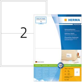 Image of HERMA Adress-etiketten wit 199.6x143.5 Premium A4 200 st.